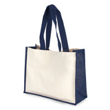 תיק יוטה גדול בשילוב קנבס 21 ליטר כחול