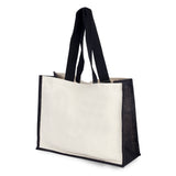 תיק יוטה גדול בשילוב קנבס 21 ליטר שחור