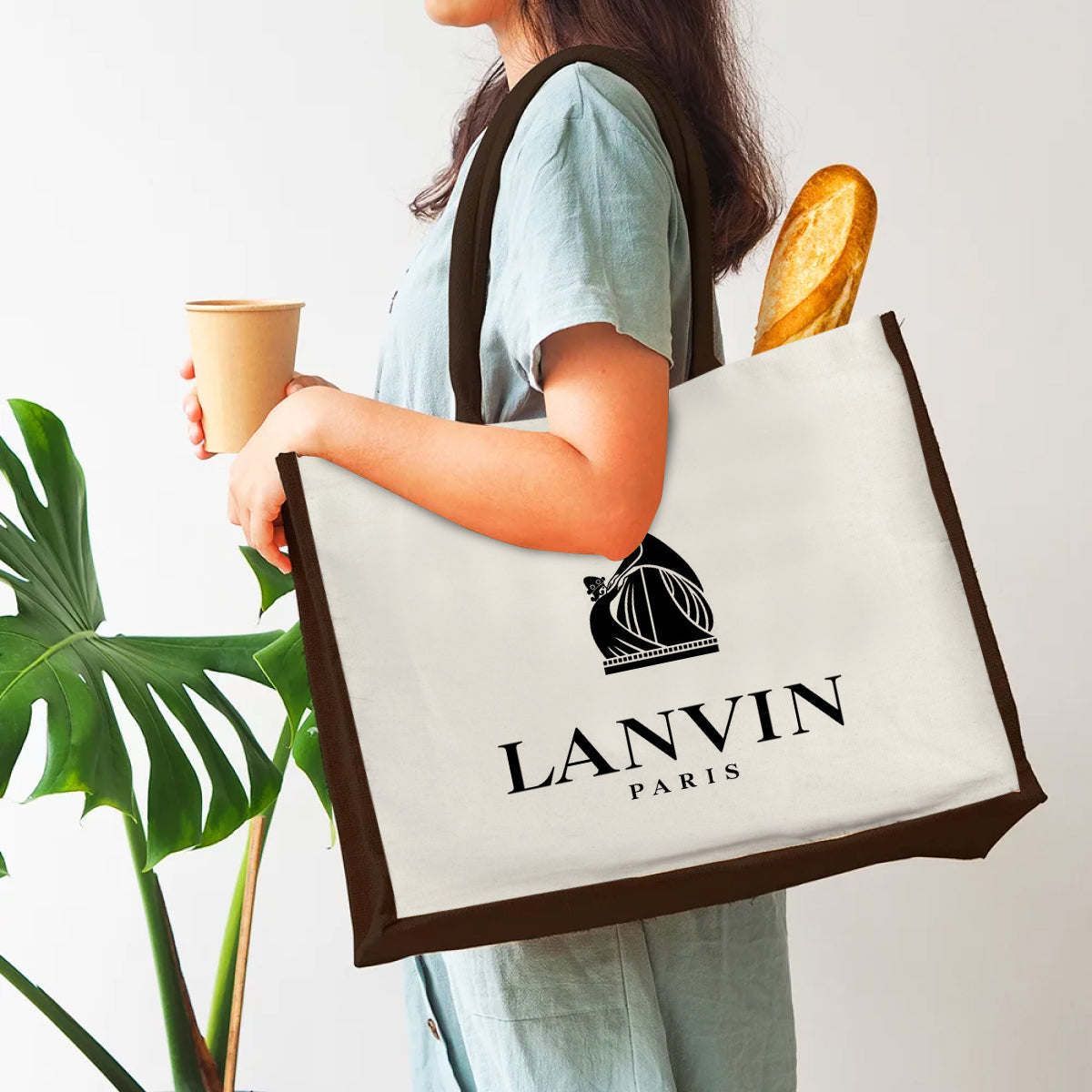 תיק יוטה בשילוב קנבס 14.5*34*43 ס”מ - מלני