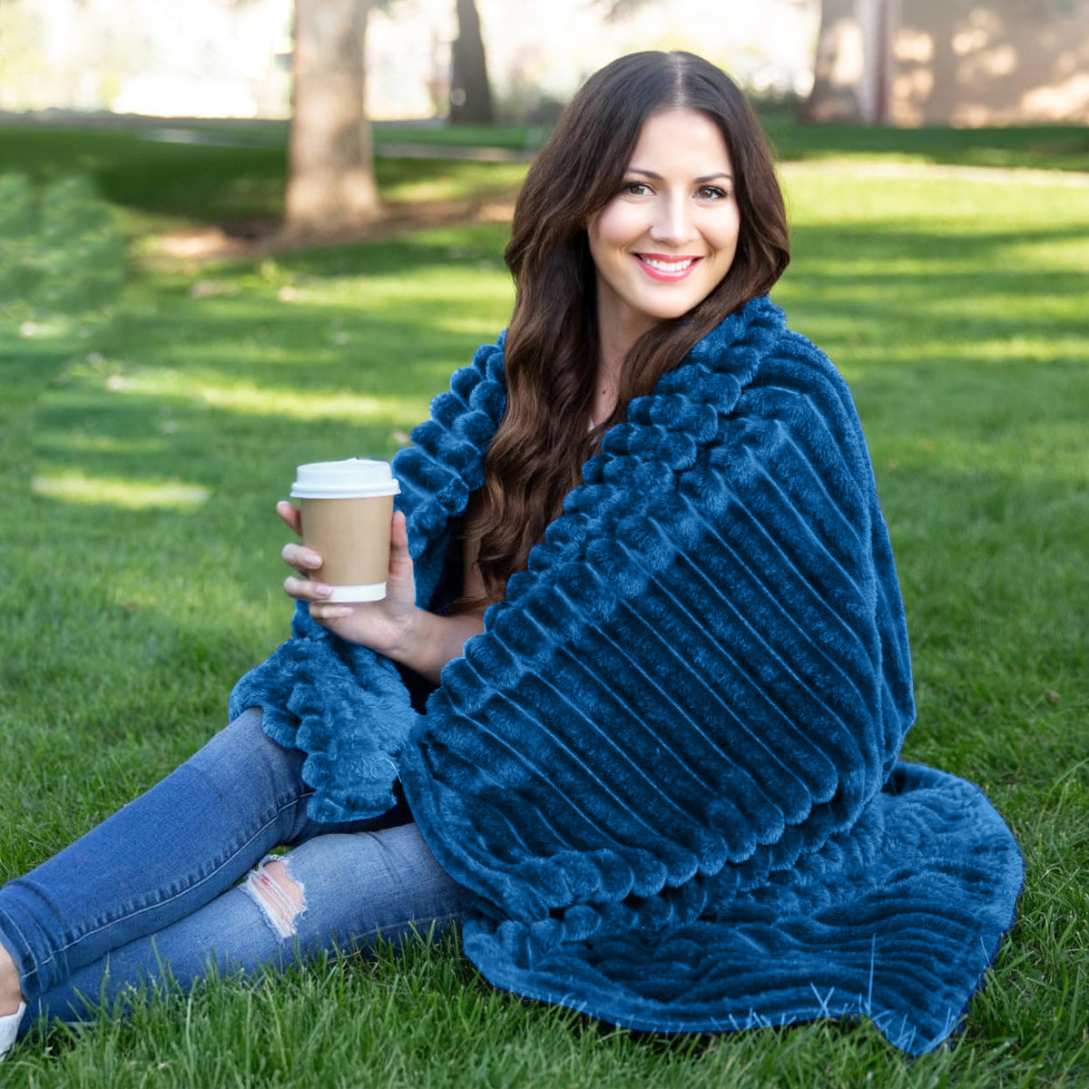 שמיכת זקארד פסים אישית מפנקת