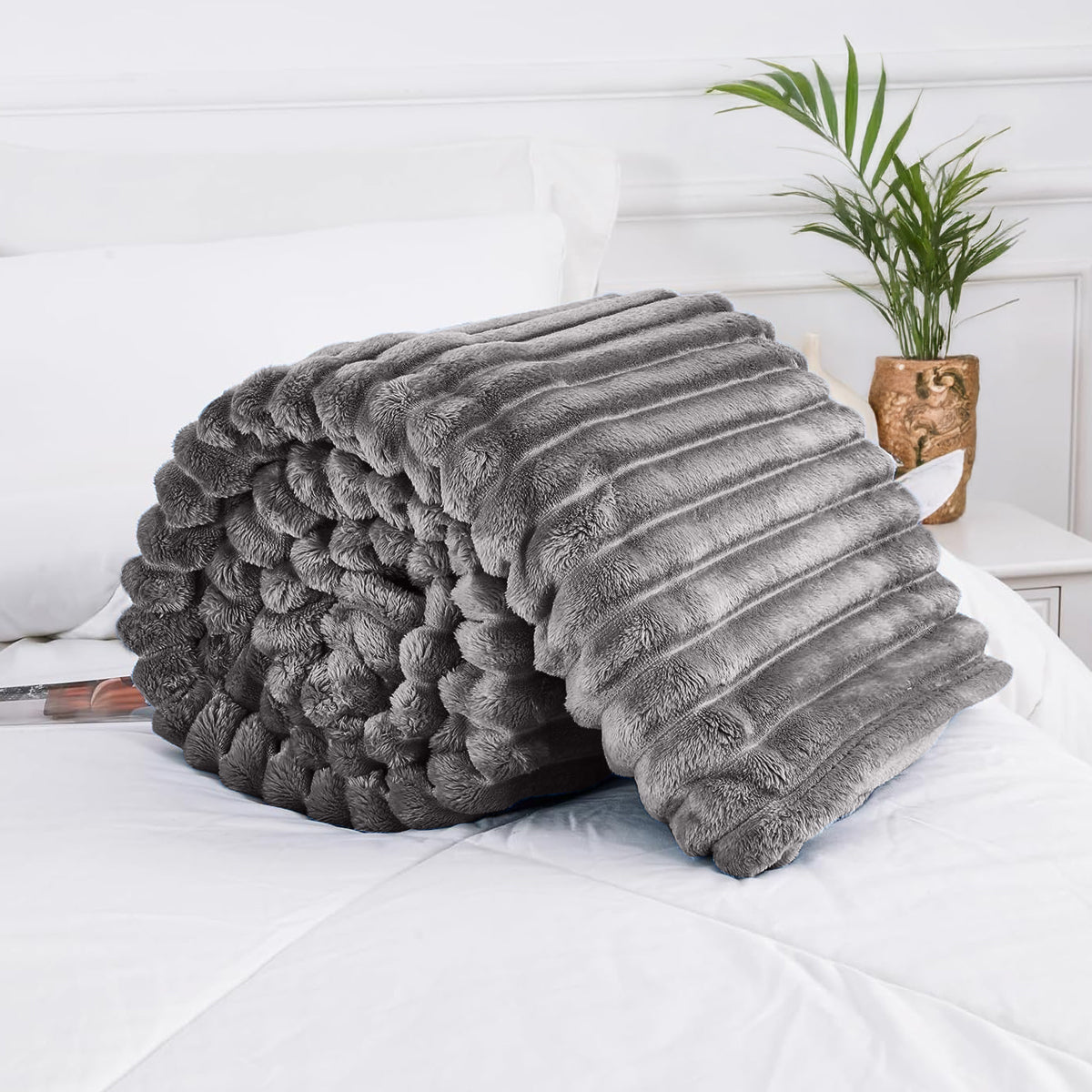 שמיכת זקארד פסים אישית מפנקת