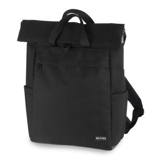 תיק גב אקולוגי למחשב נייד בד יוקרתי - שחור