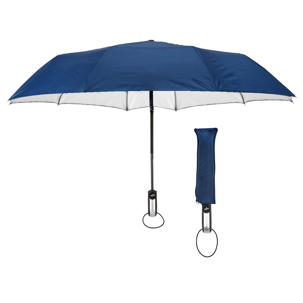 מטריה אוטומטית מתקפלת ל-3 חלקים בגודל 23 אינץ - כחול