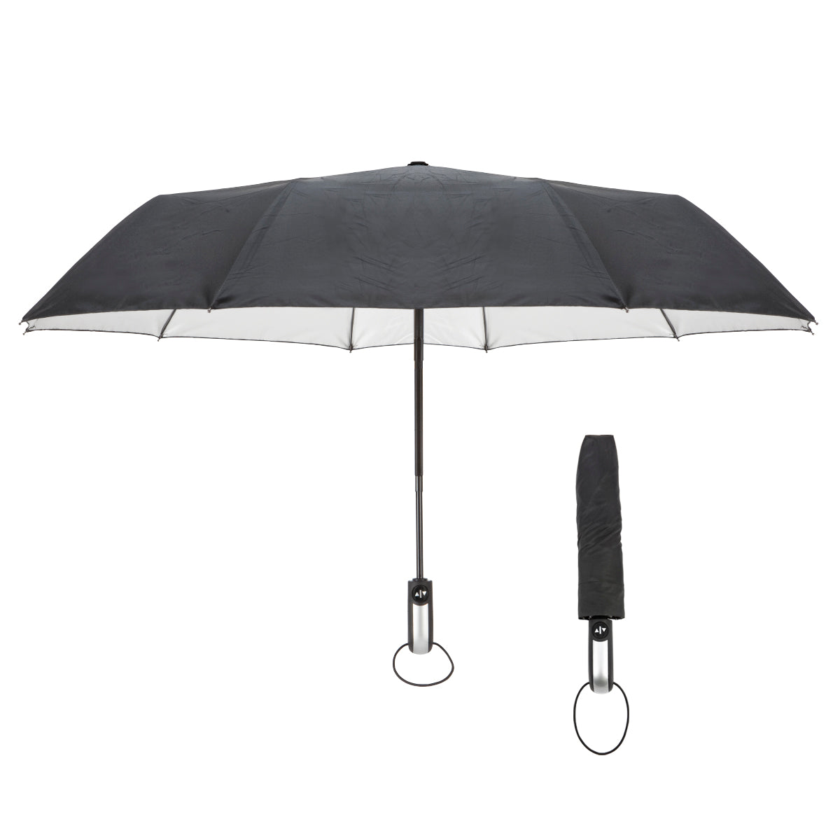 מטריה אוטומטית מתקפלת ל-3 חלקים בגודל 23 אינץ - שחור