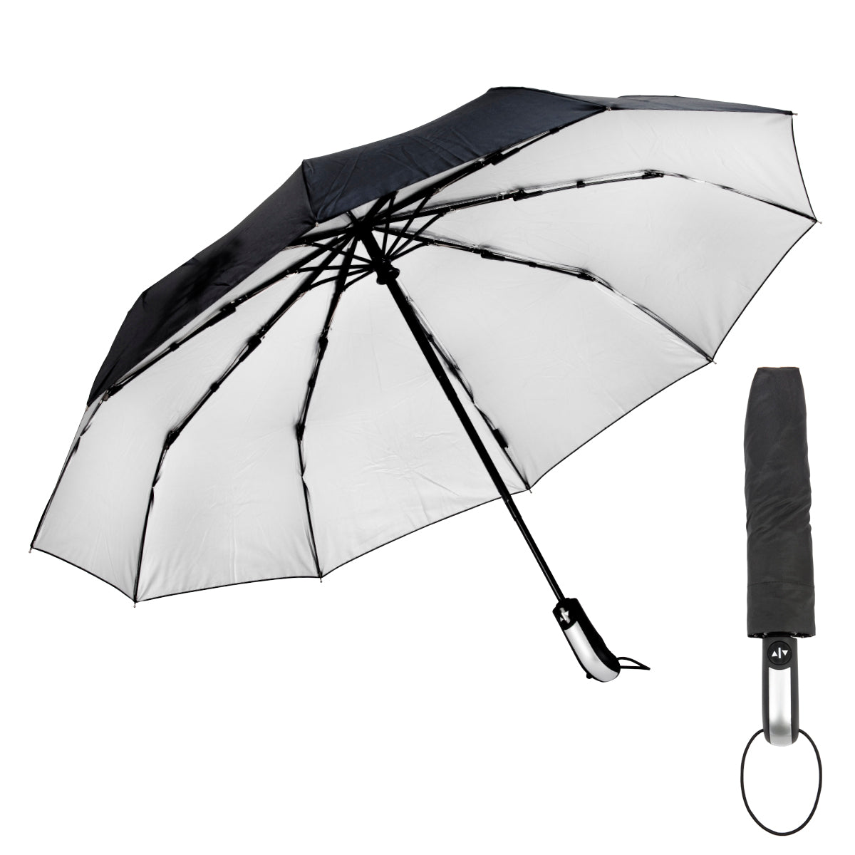 מטריה אוטומטית מתקפלת ל-3 חלקים בגודל 23 אינץ - שחור