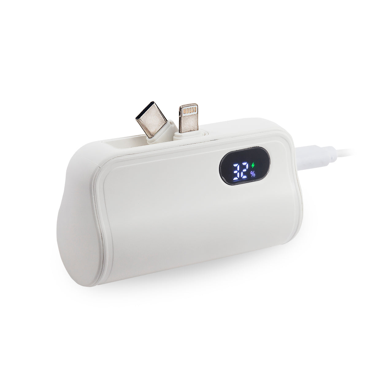 מטען נייד קומפקטי 5,000 mAh  לבן