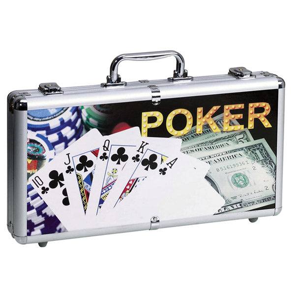 מזוודת פוקר מקצועית 300 צ'יפים סגורה