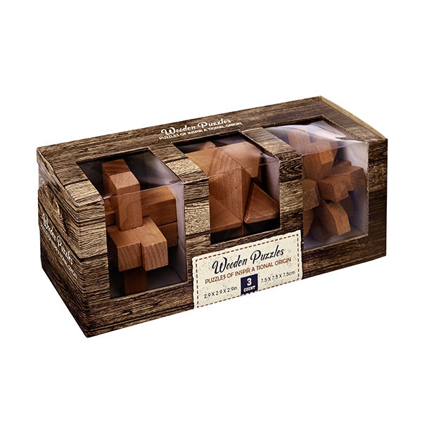 מארז 3 משחקי חשיבה מעץ