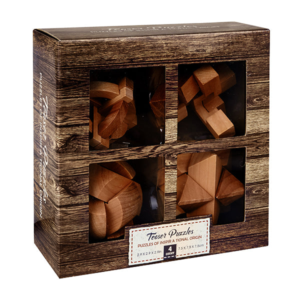 מארז 4 משחקי חשיבה מעץ מארז