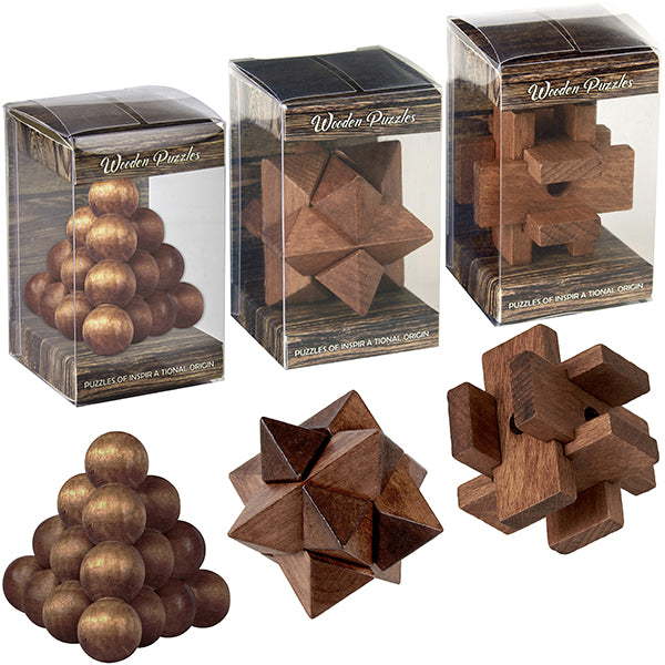 משחקי חשיבה קטנים מעץ במארז מתנה