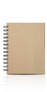 מחברת ספירלה עם דבקיות ועט תואם טבעי