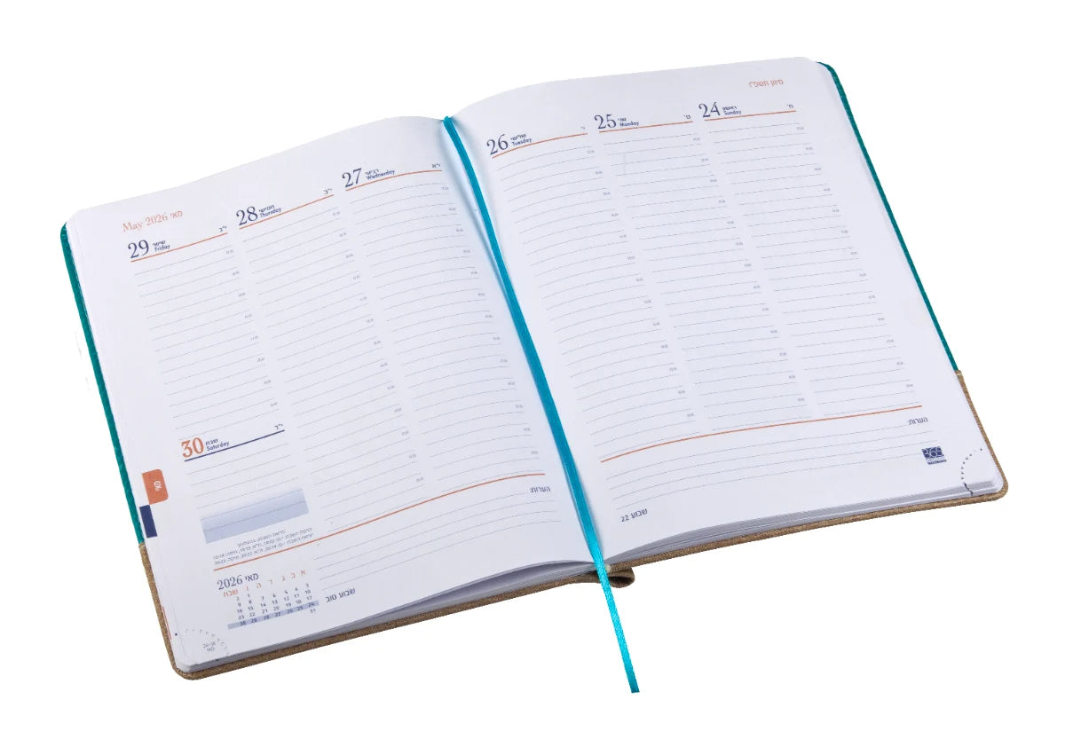 יומן שנתי איכותי A5 עם עט - פתוח