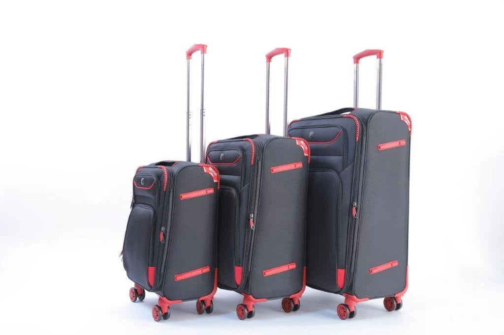 סט 3 מזוודות בד רכות ויוקרתיות