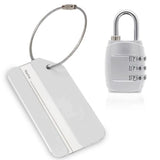 סט מנעול ותג למזוודה - לבן