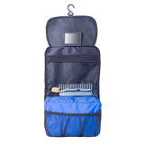 תיק רחצה מעוצב עם וו תלייה 4 ליטר פתוח כחול