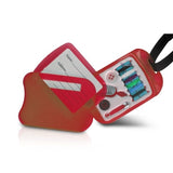 תג מזוודה עם ערכת תפירה אדום