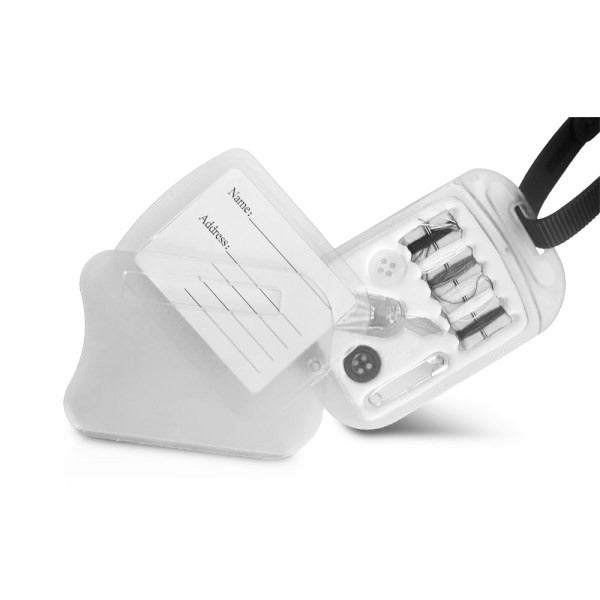 תג מזוודה עם ערכת תפירה לבן