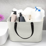 סל קניות איכותי עם ידיות נשיאה עבות הדמייה לבן