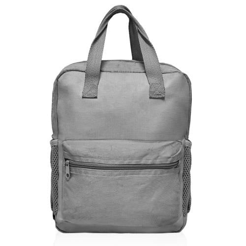 תיק גב מעוצב מבד קורדורה - אפור מבט מקדימה