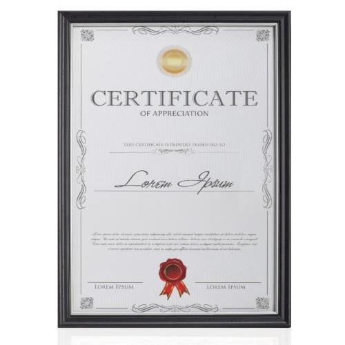 מסגרת לתעודה A4 בעיצוב יוקרתי - כסף