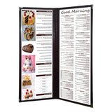 אוגדן תפריט שקוף דו צדדי 2 כנפיים צר שחור