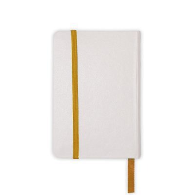 מחברת A5 לבנה מעוצבת עם סימניה כתום