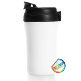 כוס תרמית עם קש לבן