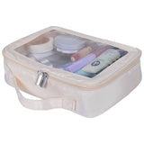 תיק איפור עם חלונית שקופה - לבן מונח