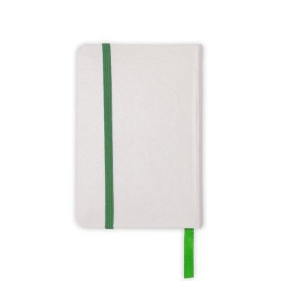 מחברת A5 לבנה מעוצבת עם סימניה ירוק 