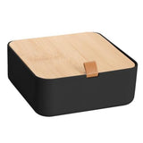 קופסת תכשיטים משולבת מראה עשויה במבו - שחור