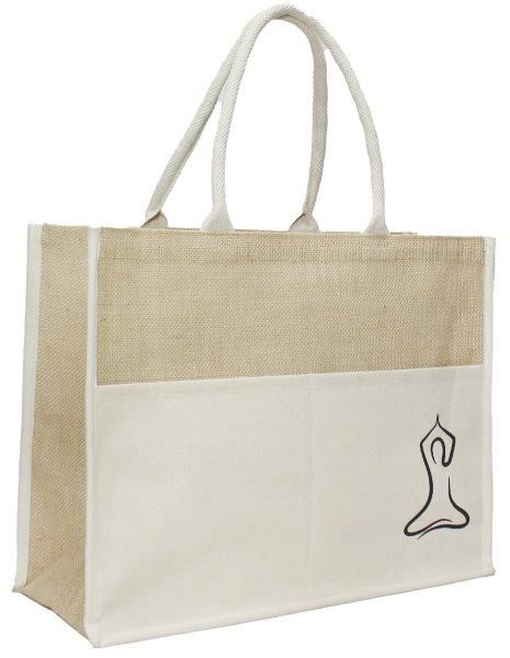 תיק יוטה עם תא כותנה