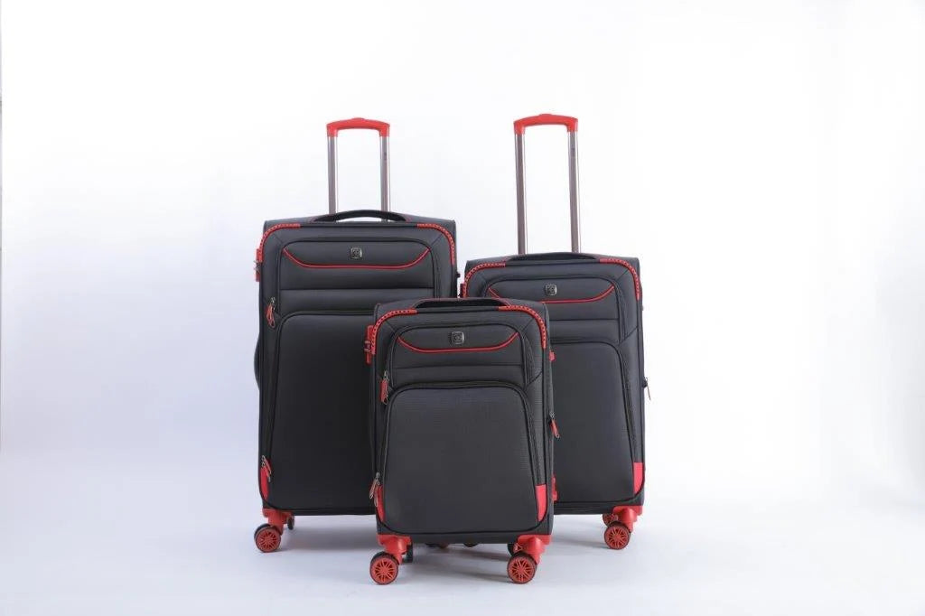 סט 3 מזוודות בד רכות ויוקרתיות