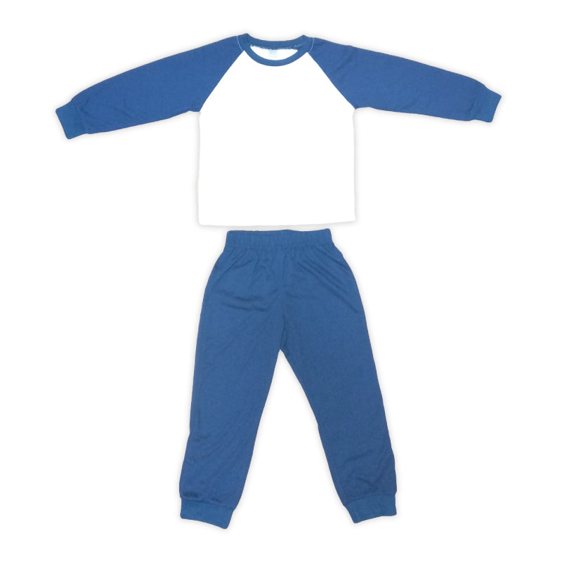 פיג'מת ילדים שרוול ארוך כחול