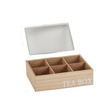 קופסת תה מעוצבת 6 תאים עם כיתוב - TEA BOX פתוח