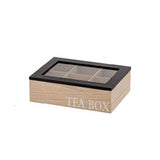קופסת תה מעוצבת 6 תאים עם כיתוב - TEA BOX