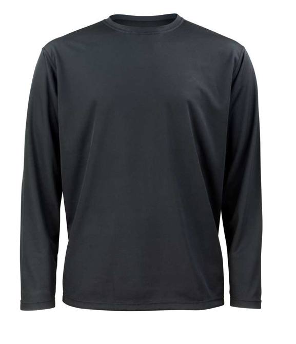 חולצת Dry FIt מפוליאסטר קלה עם שרוולים ארוכים שחור