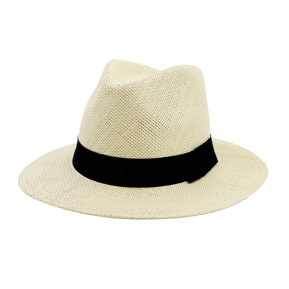 כובע מגבעת קש שמנת