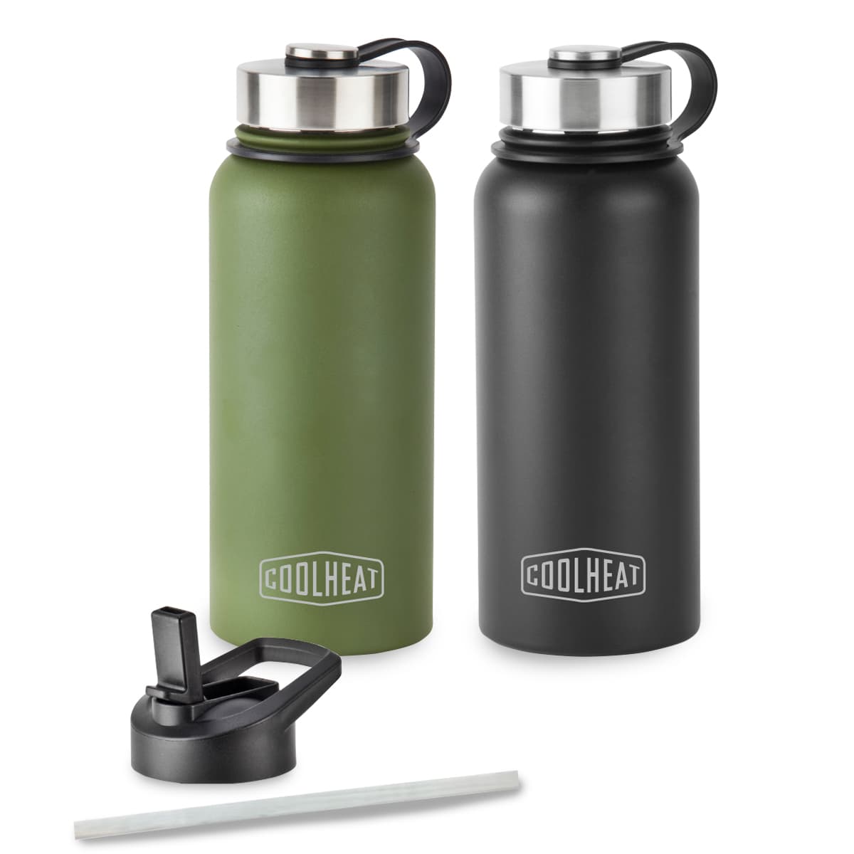 בקבוק תרמי עם שתי פיות שומר קור חום