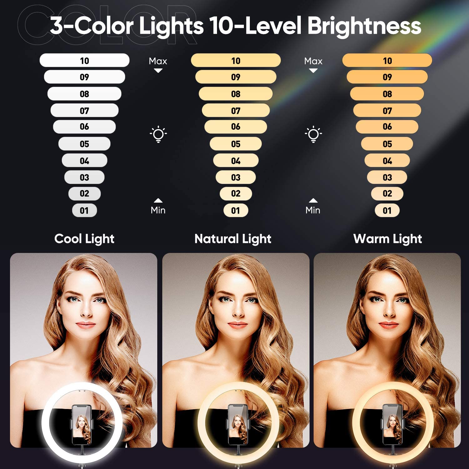 רינג לייט עם שלט ותופסן לשולחן – ווגה