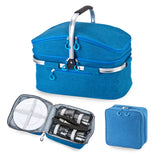 צידנית 2 קומות עם כלי אוכל