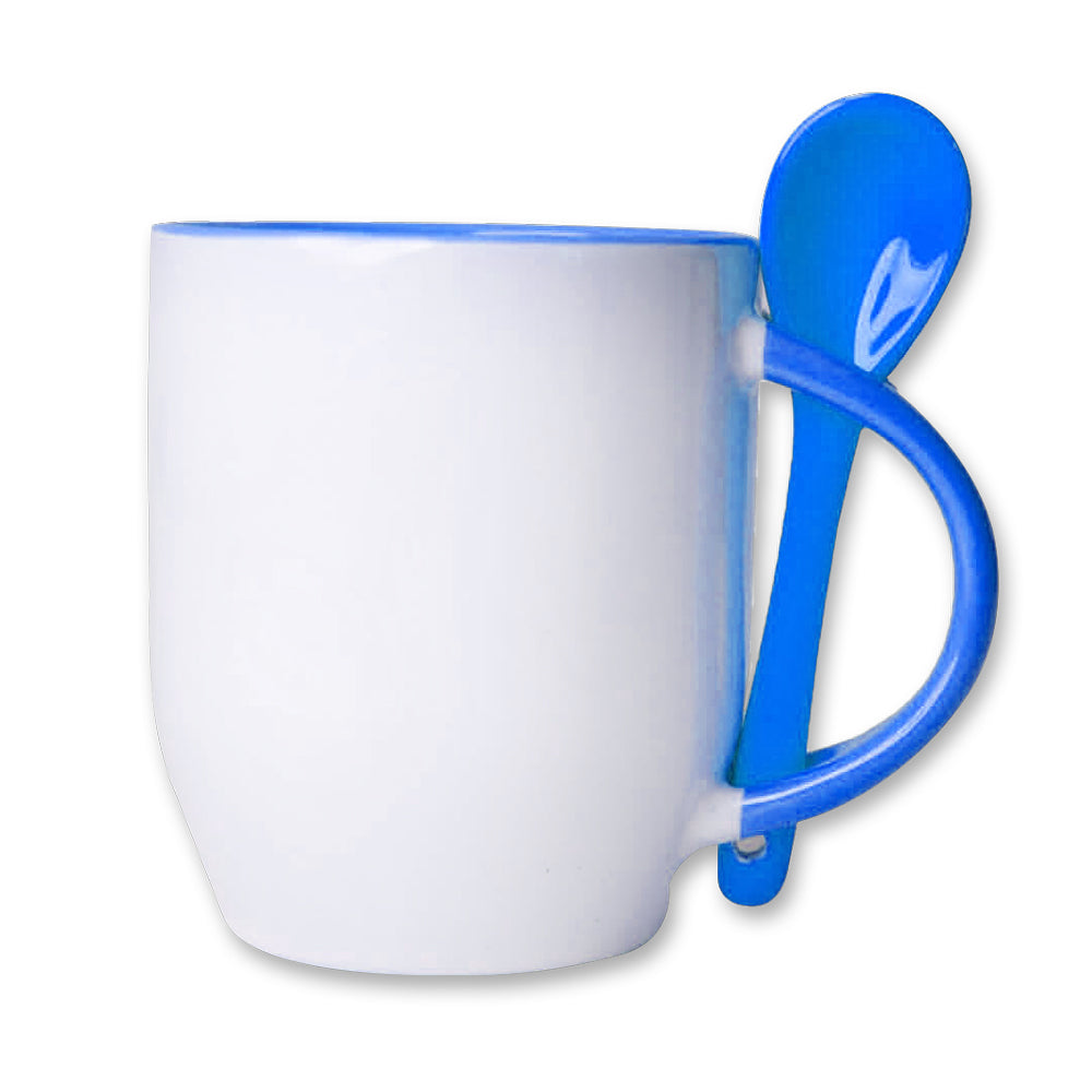 ספל עם כפית כחול