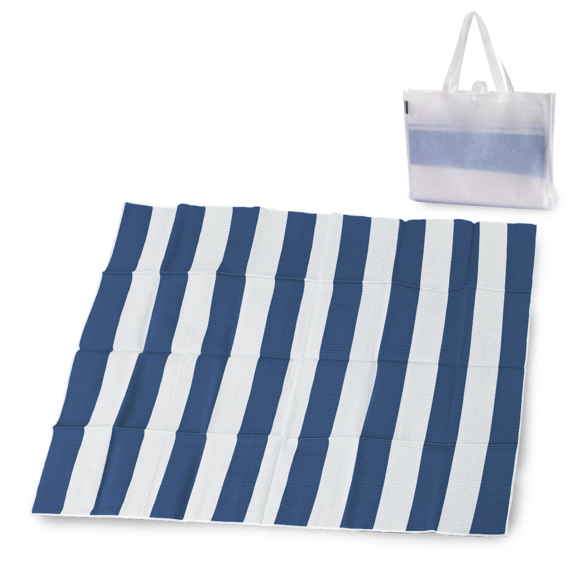 מחצלת זוגית -  פסים כחול