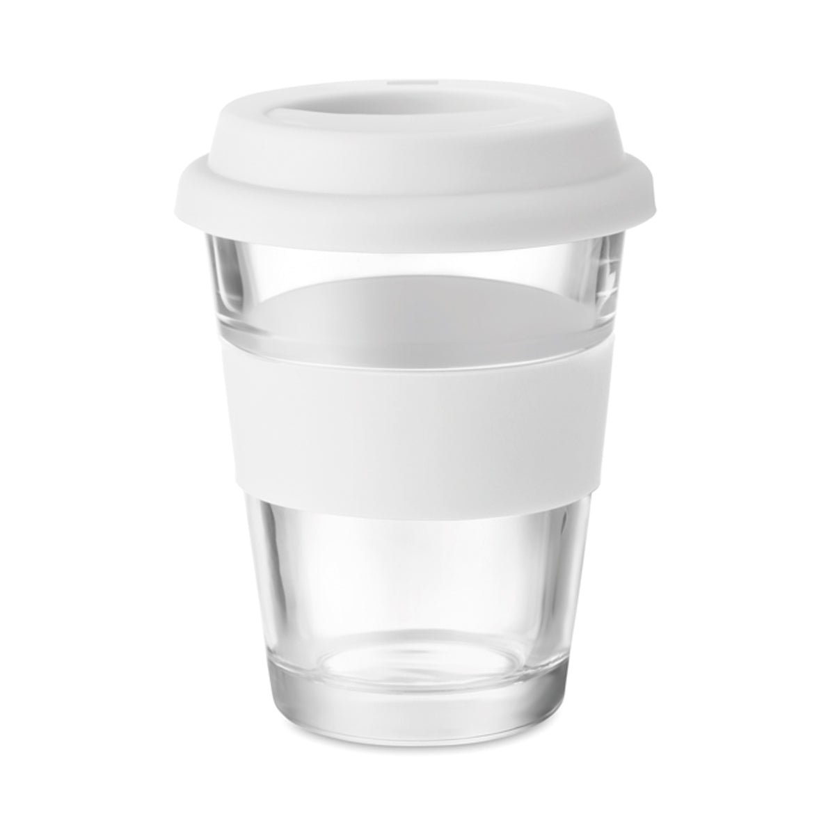 כוס זכוכית וחבק סיליקון