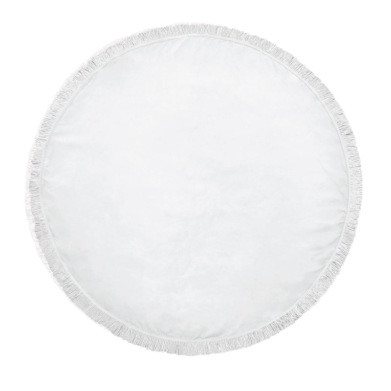 מגבת חוף עגולה לבנה