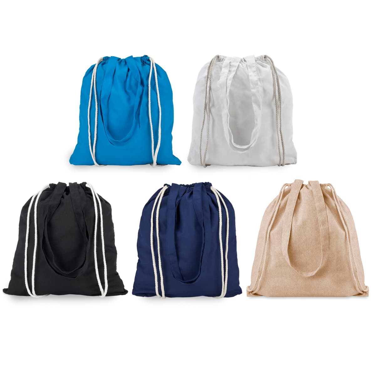 תיק שרוך כותנה עם ידיות - תיק שרוך משולב תיק צד