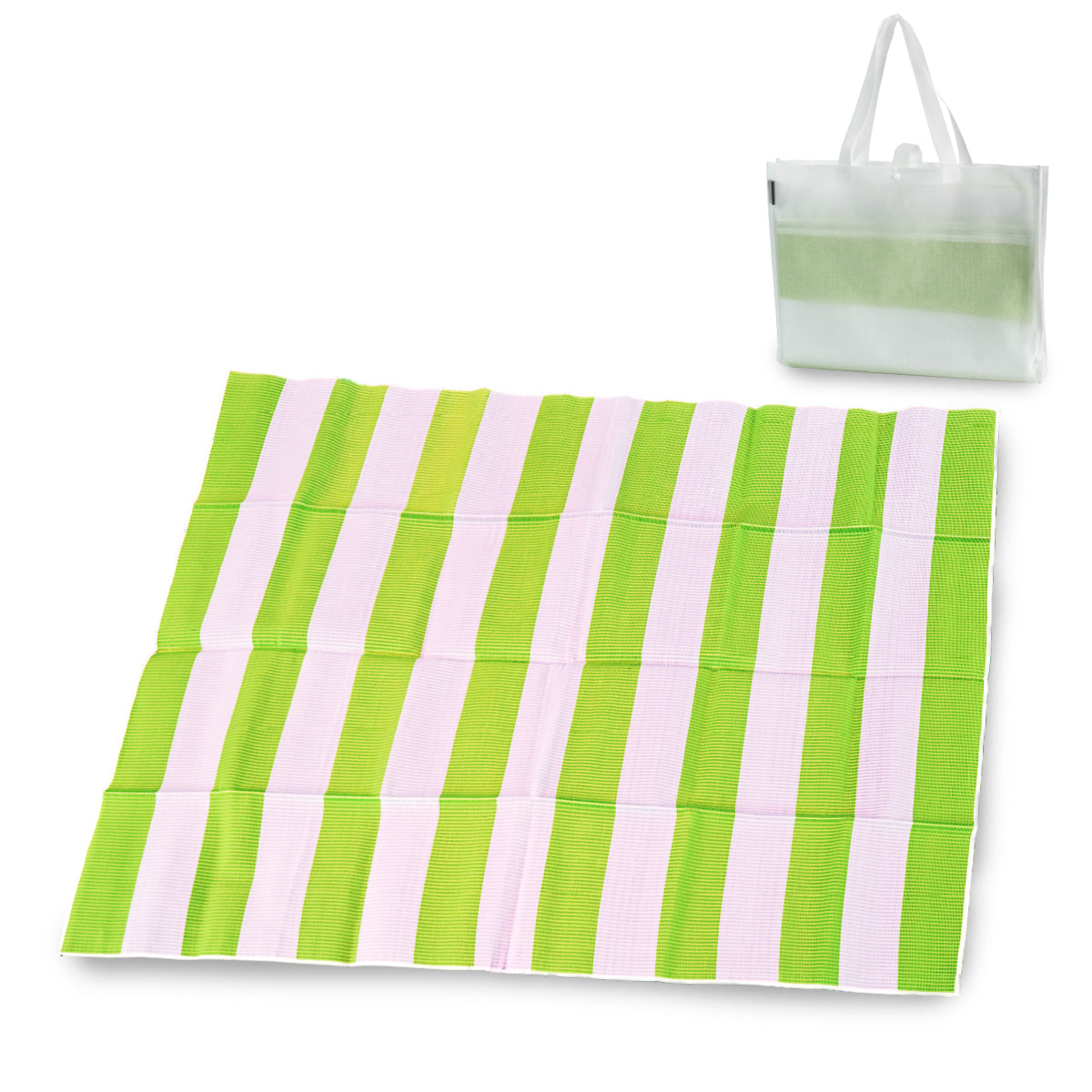 מחצלת זוגית -  פסים ירוק