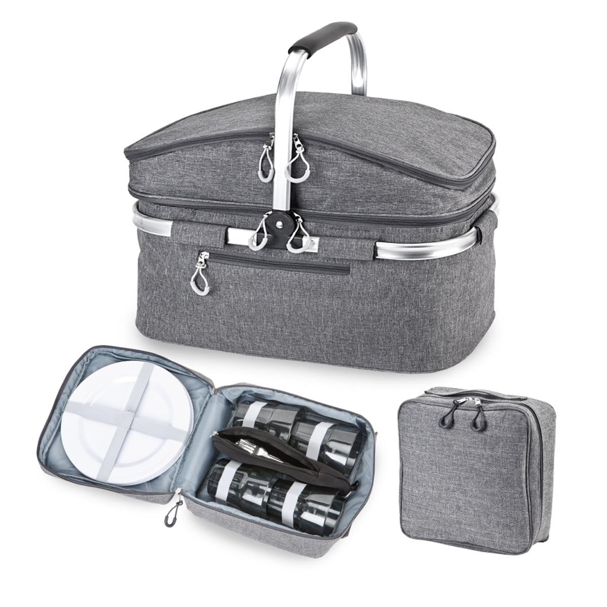 צידנית עם כלי אוכל לים