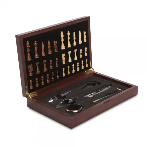 מארז אביזרי יין לוח שחמט