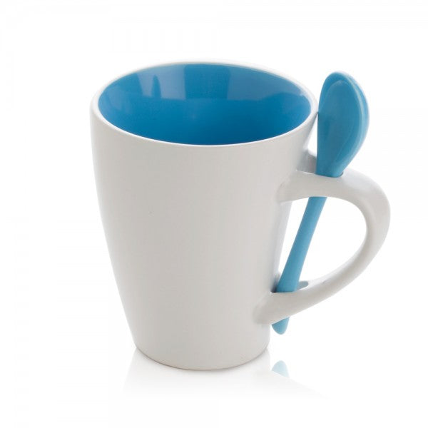 ספל קרמיקה עם כפית - ארומה