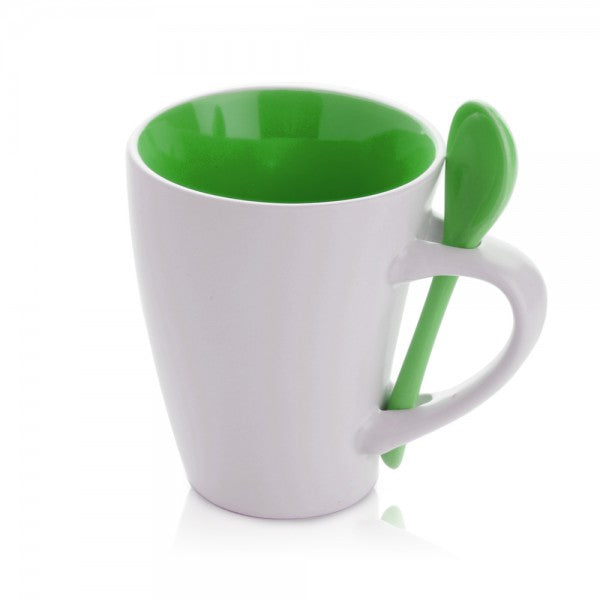 ספל קרמיקה עם כפית - ארומה